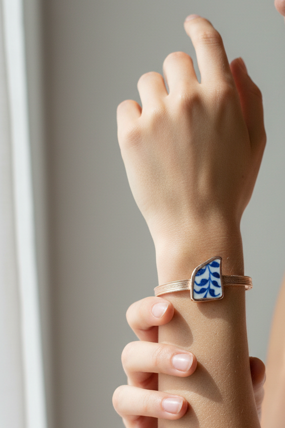 Brielle Cuff Bracelet: Vintage Plate + Copper