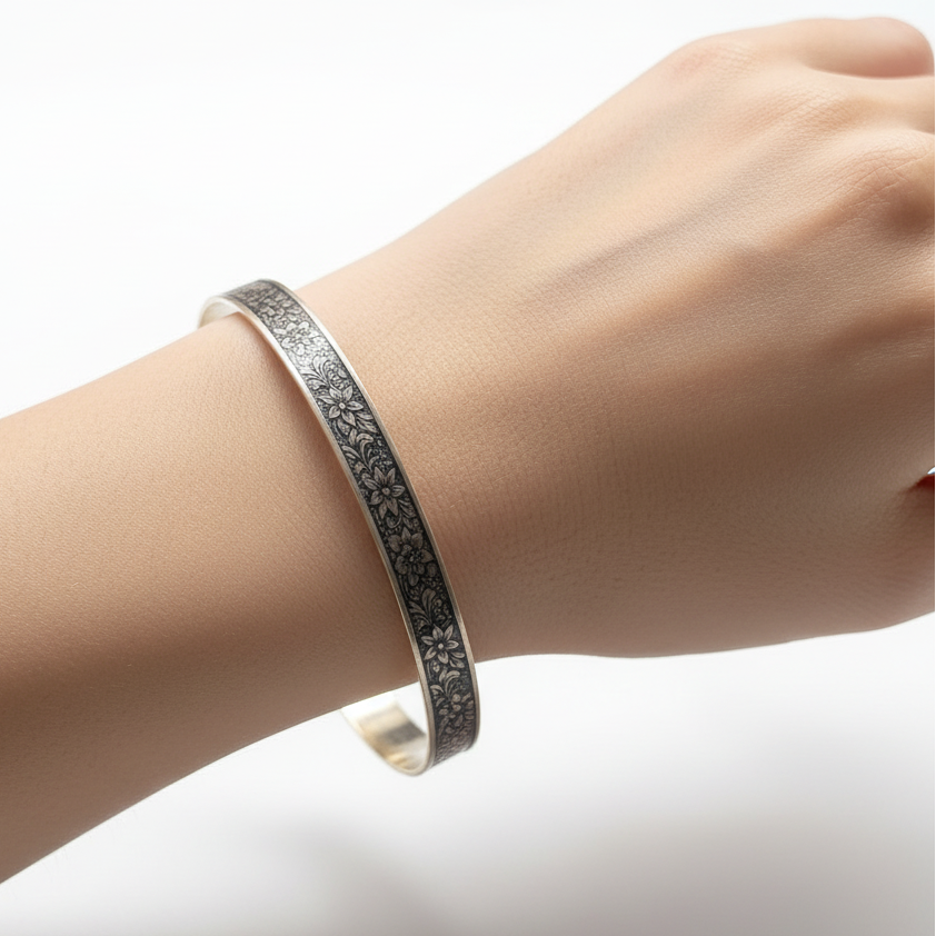 Bloom Patina Cuff | Gold Brass