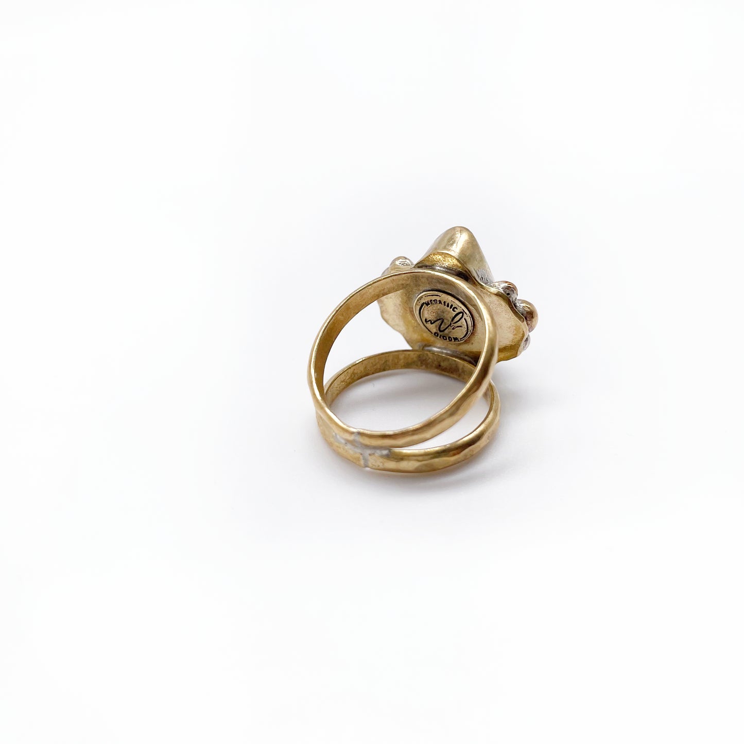 Broken Arrow Ring ◇ Broken Arrow Variscite + Gold Brass ◇ Size 6