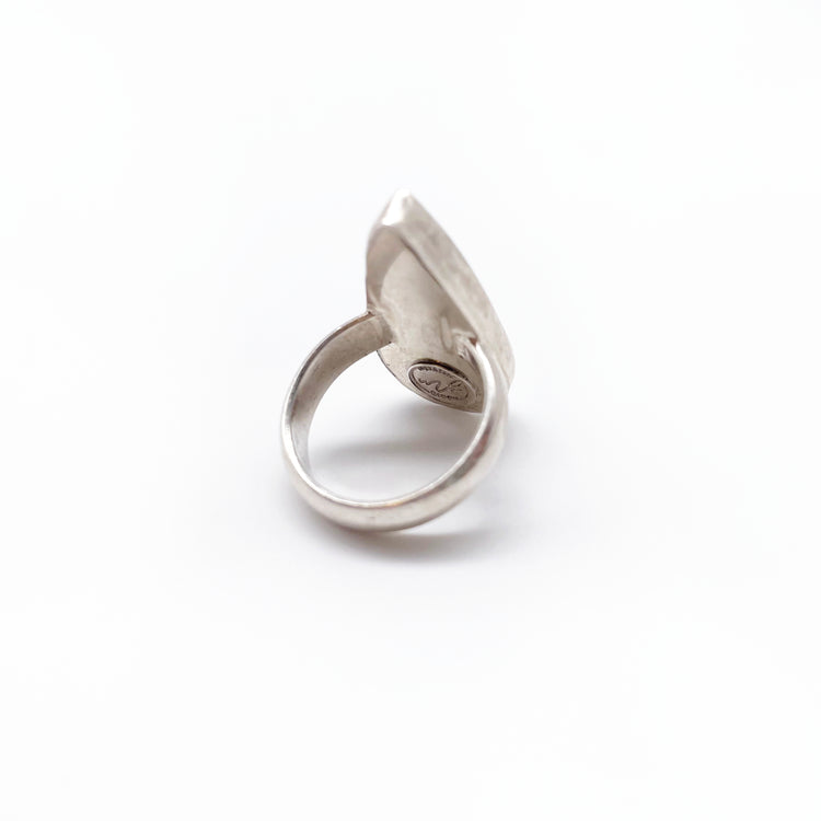 Winter Flora Ring ◇ Dendrite Opal + Sterling Silver ◇ Size 6