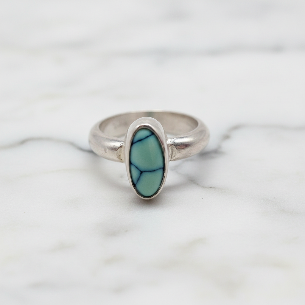 Serpent Ring ◇ Damele Turquoise + Sterling Silver ◇ Size 6.25
