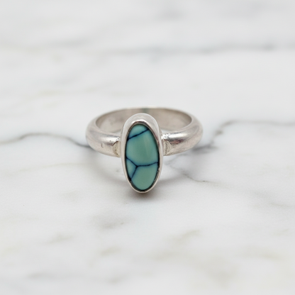 Serpent Ring ◇ Damele Turquoise + Sterling Silver ◇ Size 6.25