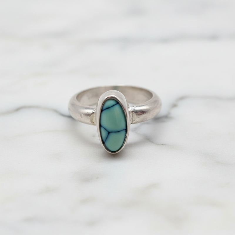 Serpent Ring ◇ Damele Turquoise + Sterling Silver ◇ Size 6.25