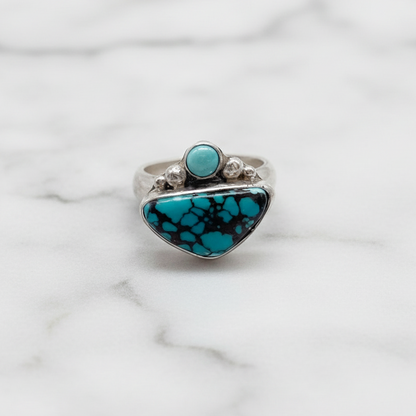 Empress Ring ◇ Hubei Turquoise + Sterling Silver ◇ Size 5.5