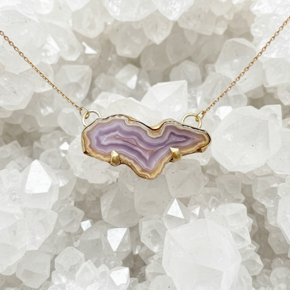 Valley's Edge Necklace ◇ Coyomito Agate + Gold Brass ◇ 17"