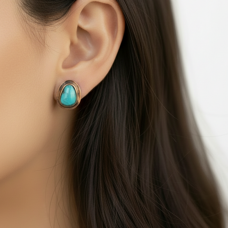 Mystics Stud Earrings ◇ 14K Gold-Filled + King Manassa Turquoise