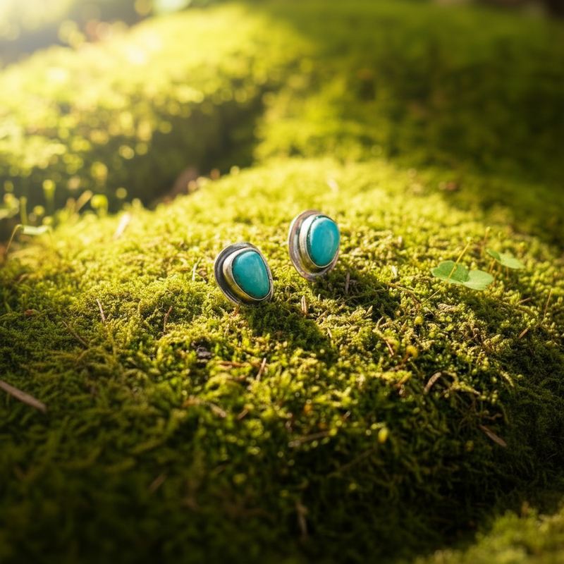 Mystics Stud Earrings ◇ 14K Gold-Filled + King Manassa Turquoise