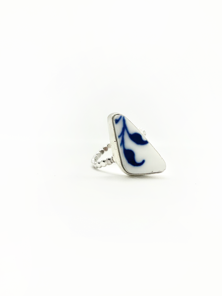 Ivy Ring: Vintage Plate + Sterling Silver • Size 7.5