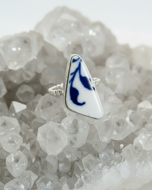 Ivy Ring: Vintage Plate + Sterling Silver • Size 7.5