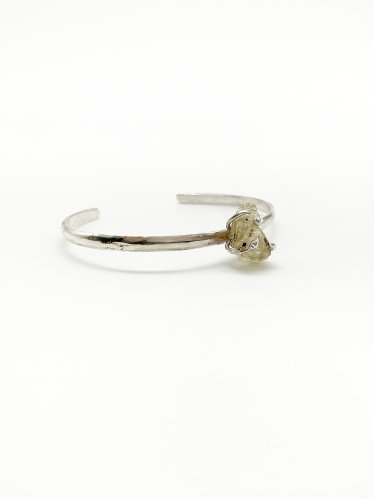 Sol Cuff Bracelet: Sunstone + Sterling Silver