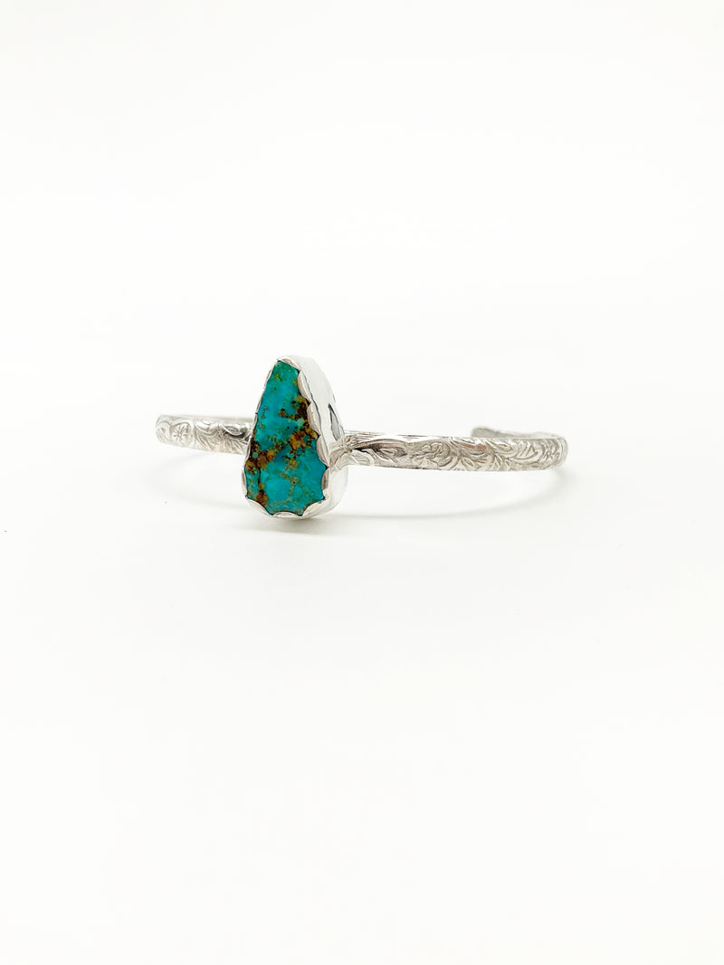 Elysia Cuff Bracelet: Turquoise + Sterling Silver