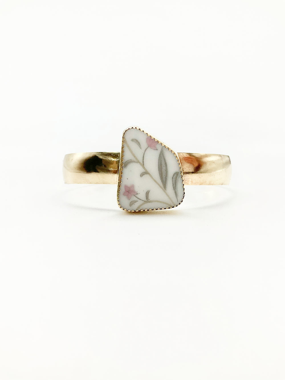 Flora Cuff Bracelet: Vintage Plate + Brass