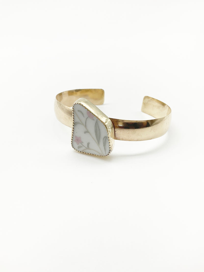 Flora Cuff Bracelet: Vintage Plate + Brass