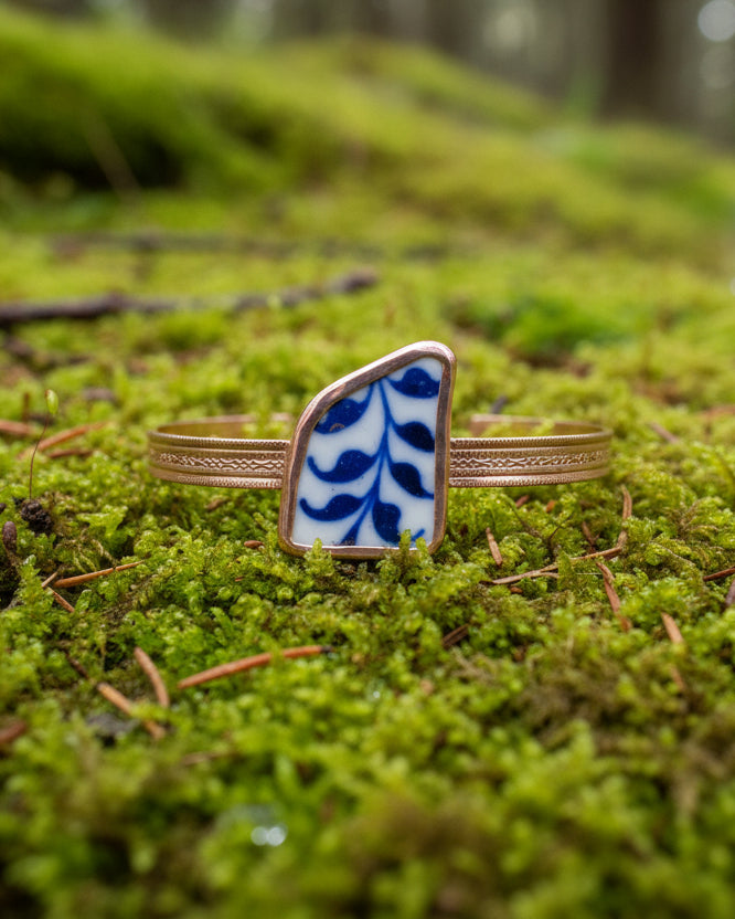 Brielle Cuff Bracelet: Vintage Plate + Copper