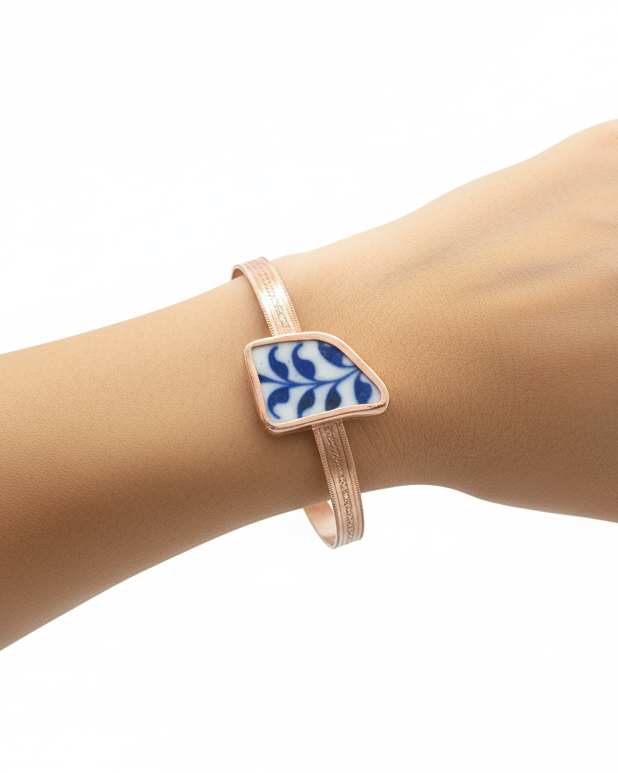 Brielle Cuff Bracelet: Vintage Plate + Copper