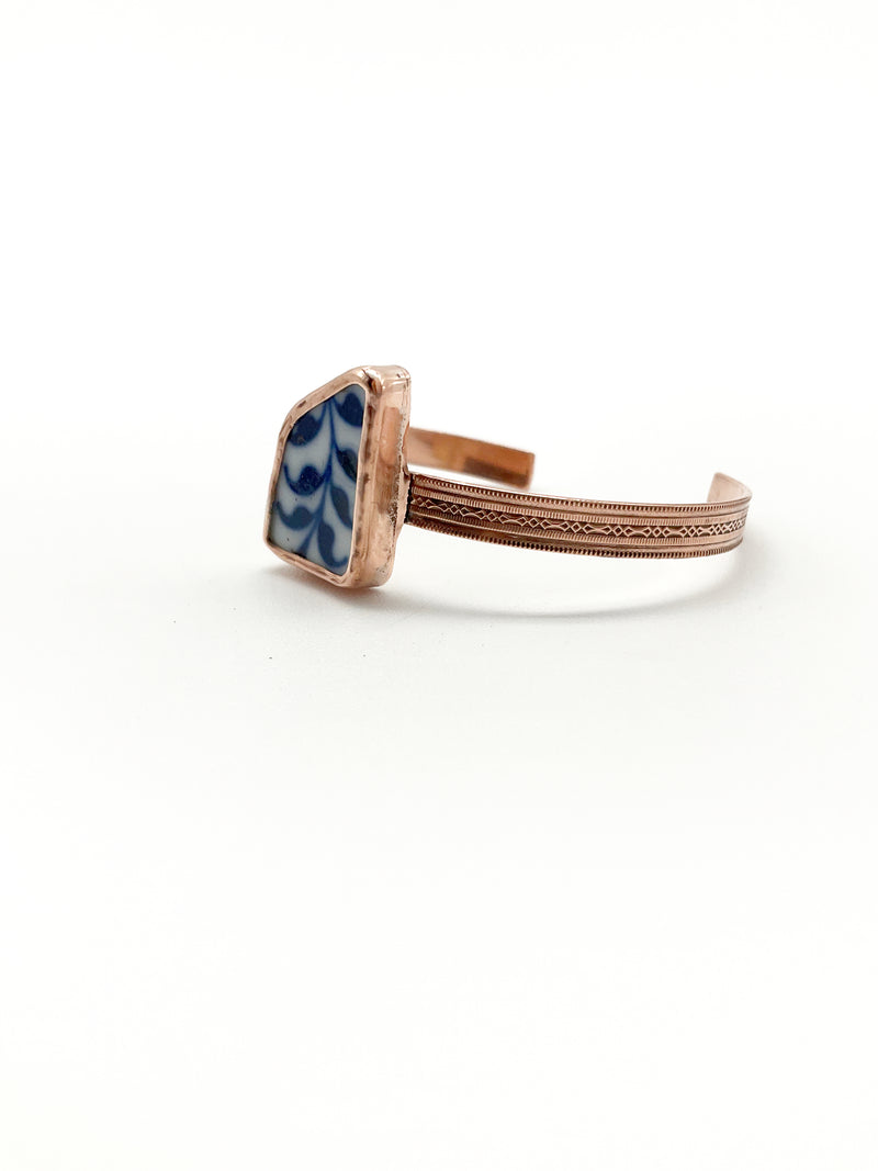 Brielle Cuff Bracelet: Vintage Plate + Copper