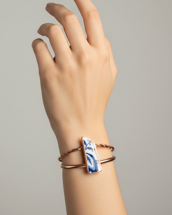 Sylvie Cuff Bracelet: Vintage Plate + Copper