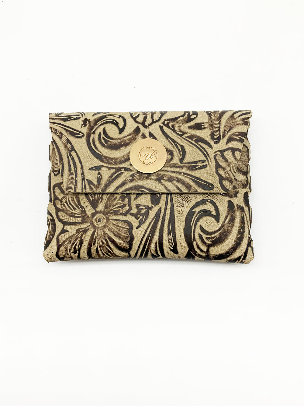 Azura Leather Wallet: Brass + Genuine Leather