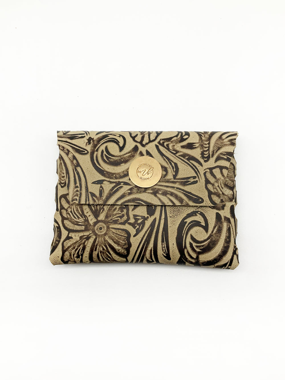 Azura Leather Wallet: Brass + Genuine Leather