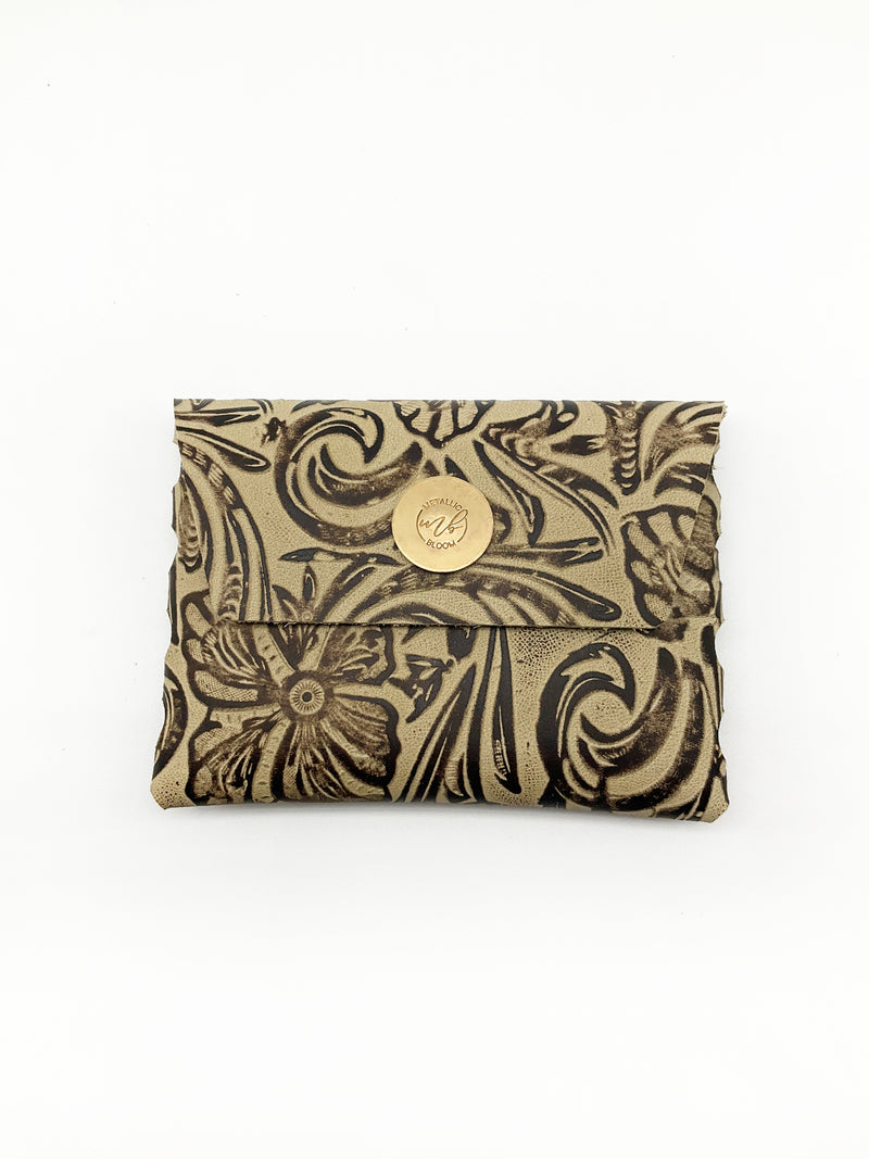 Azura Leather Wallet: Brass + Genuine Leather