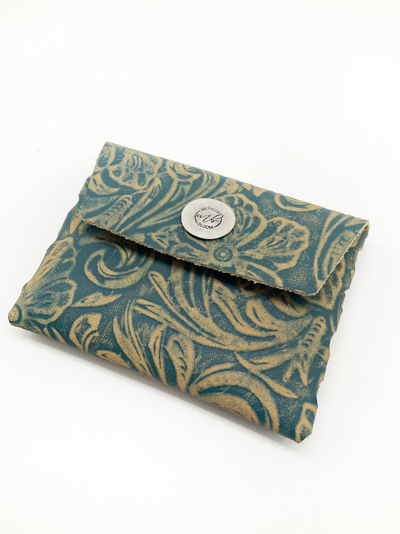 Fiora Leather Wallet: Sterling Silver + Genuine Leather