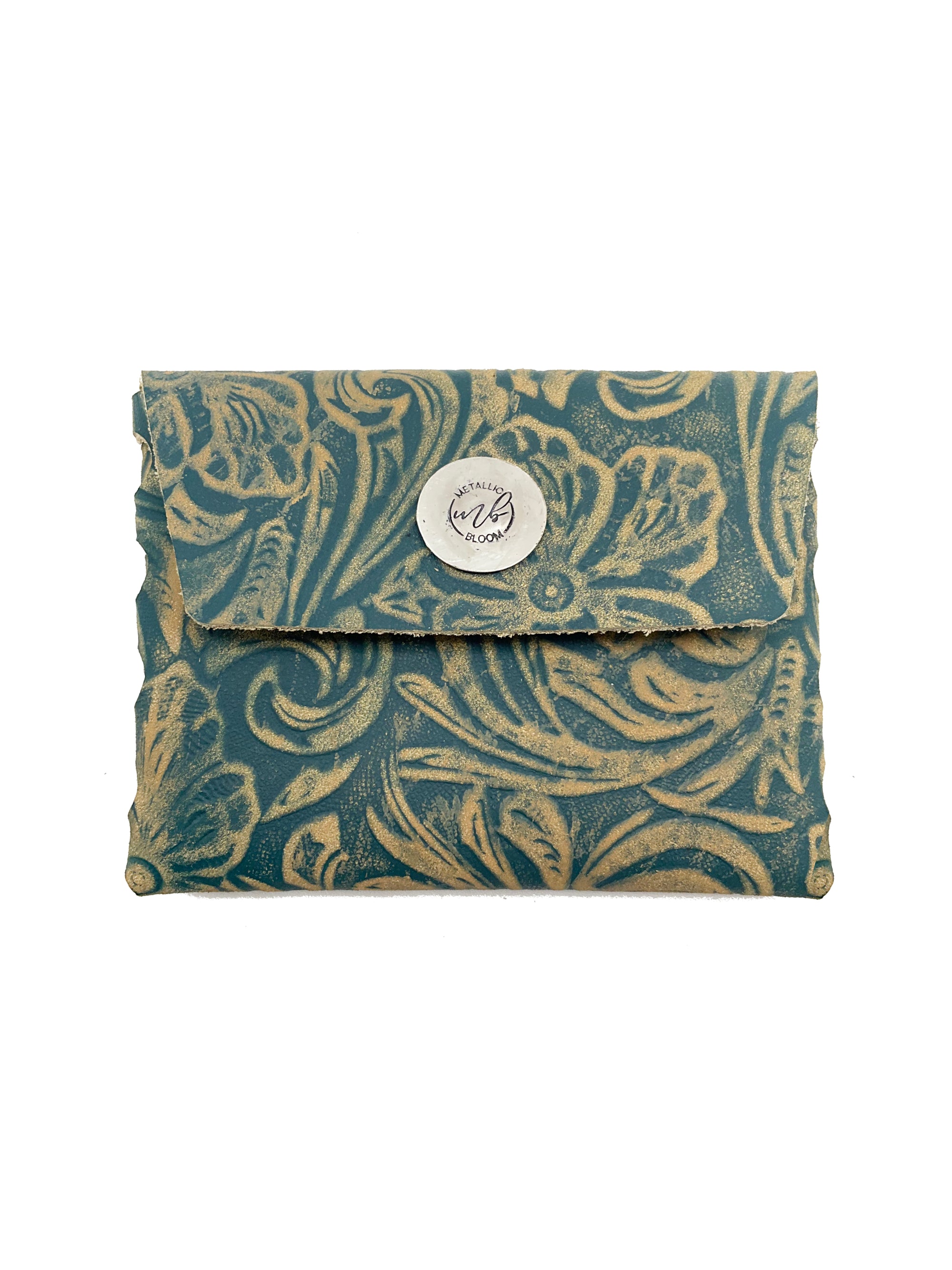 Fiora Leather Wallet: Sterling Silver + Genuine Leather