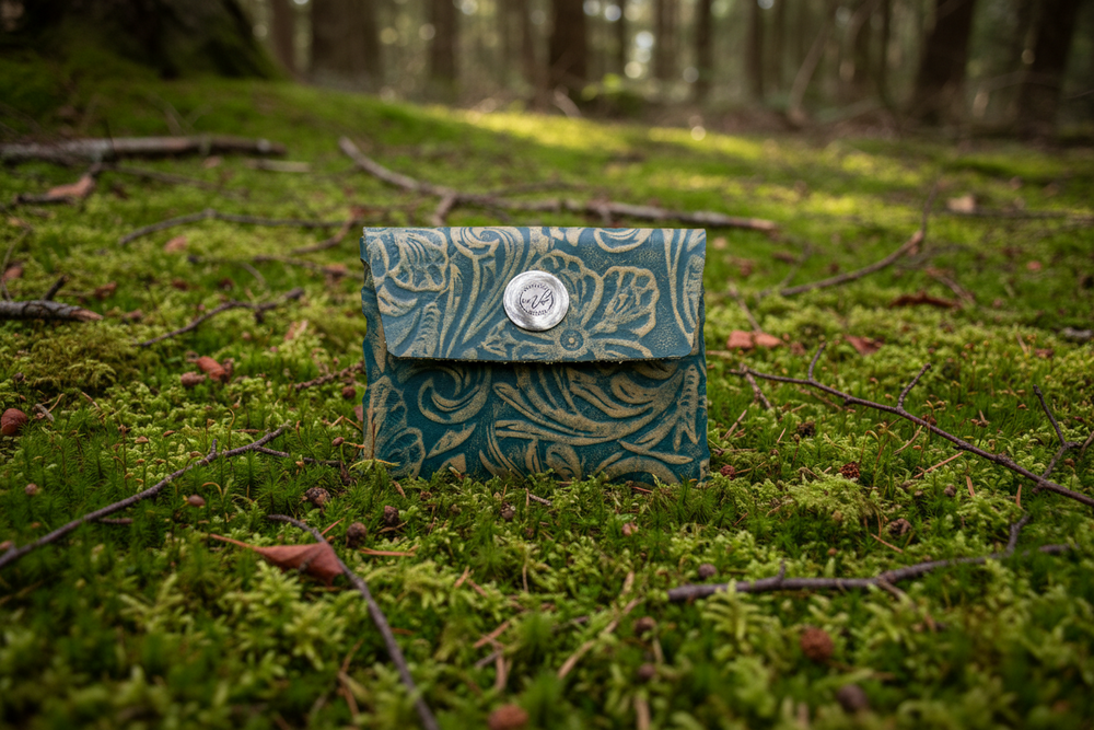 Fiora Leather Wallet: Sterling Silver + Genuine Leather