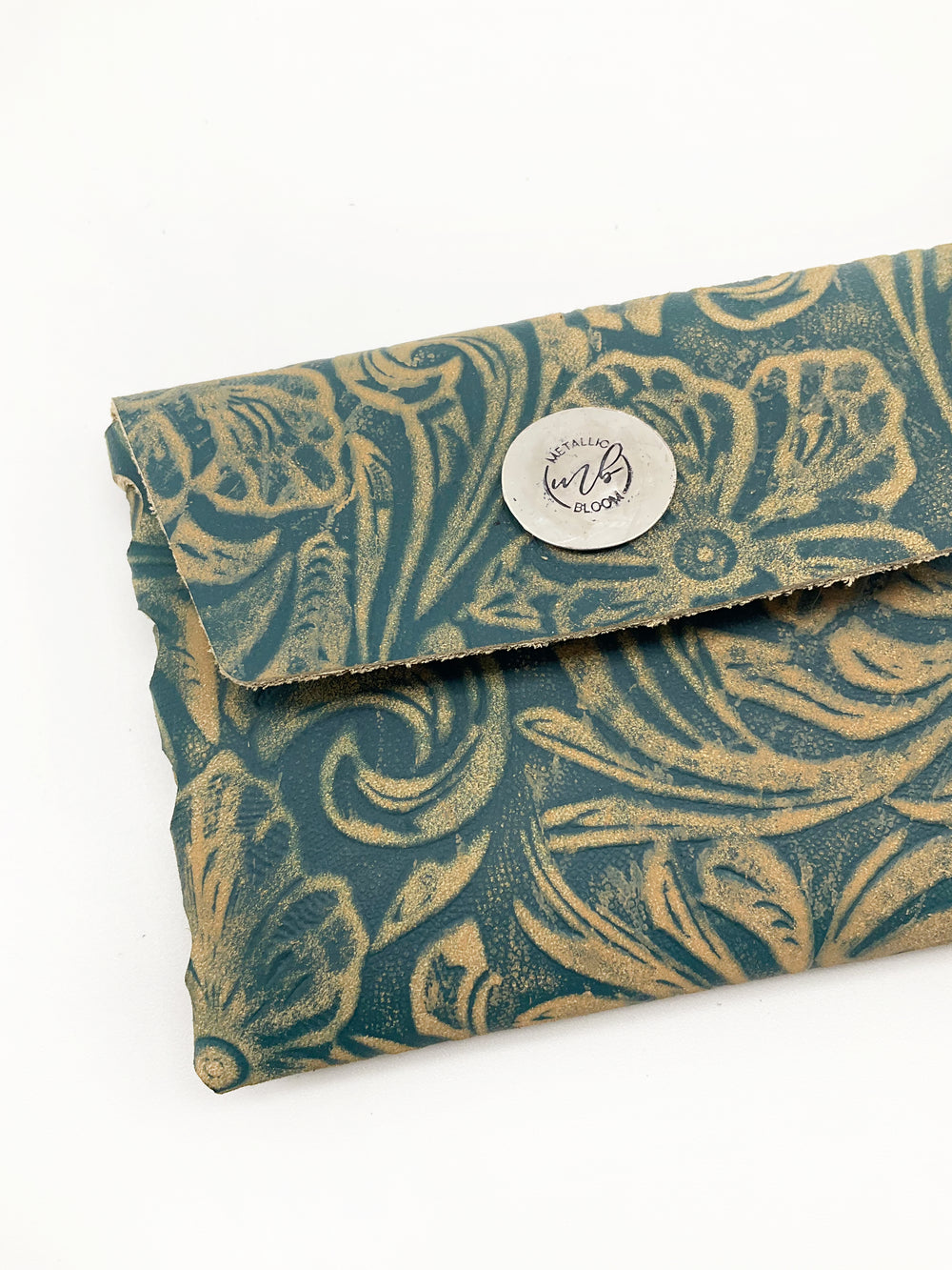 Fiora Leather Wallet: Sterling Silver + Genuine Leather