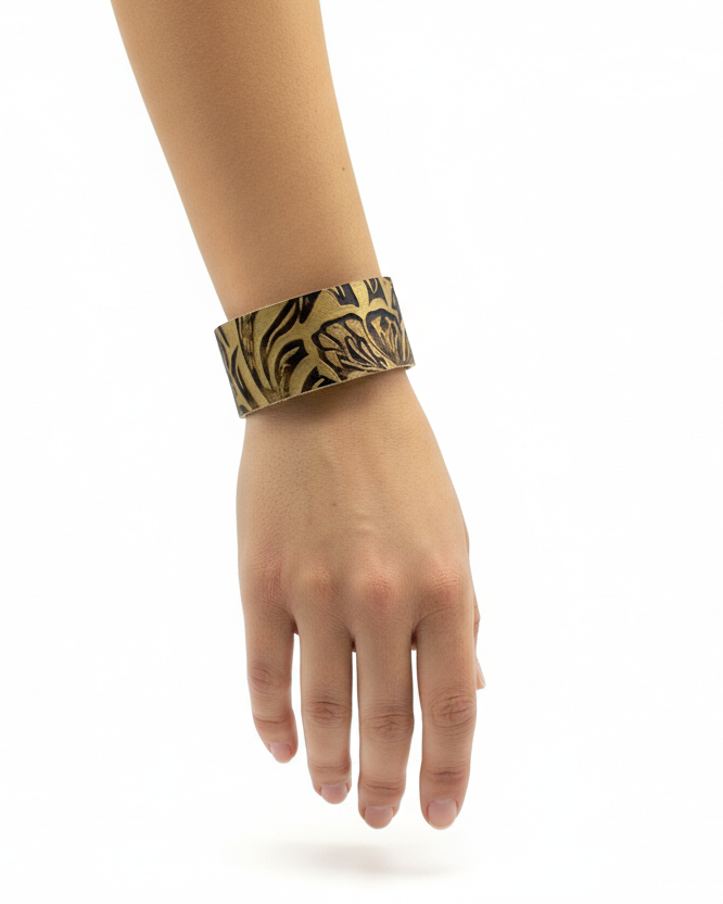 Azura Leather Bracelet: Brass + Genuine Leather