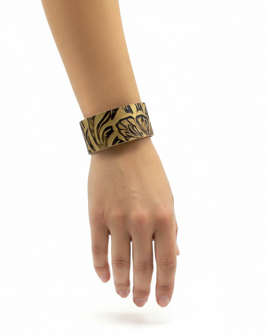 Azura Leather Bracelet: Brass + Genuine Leather