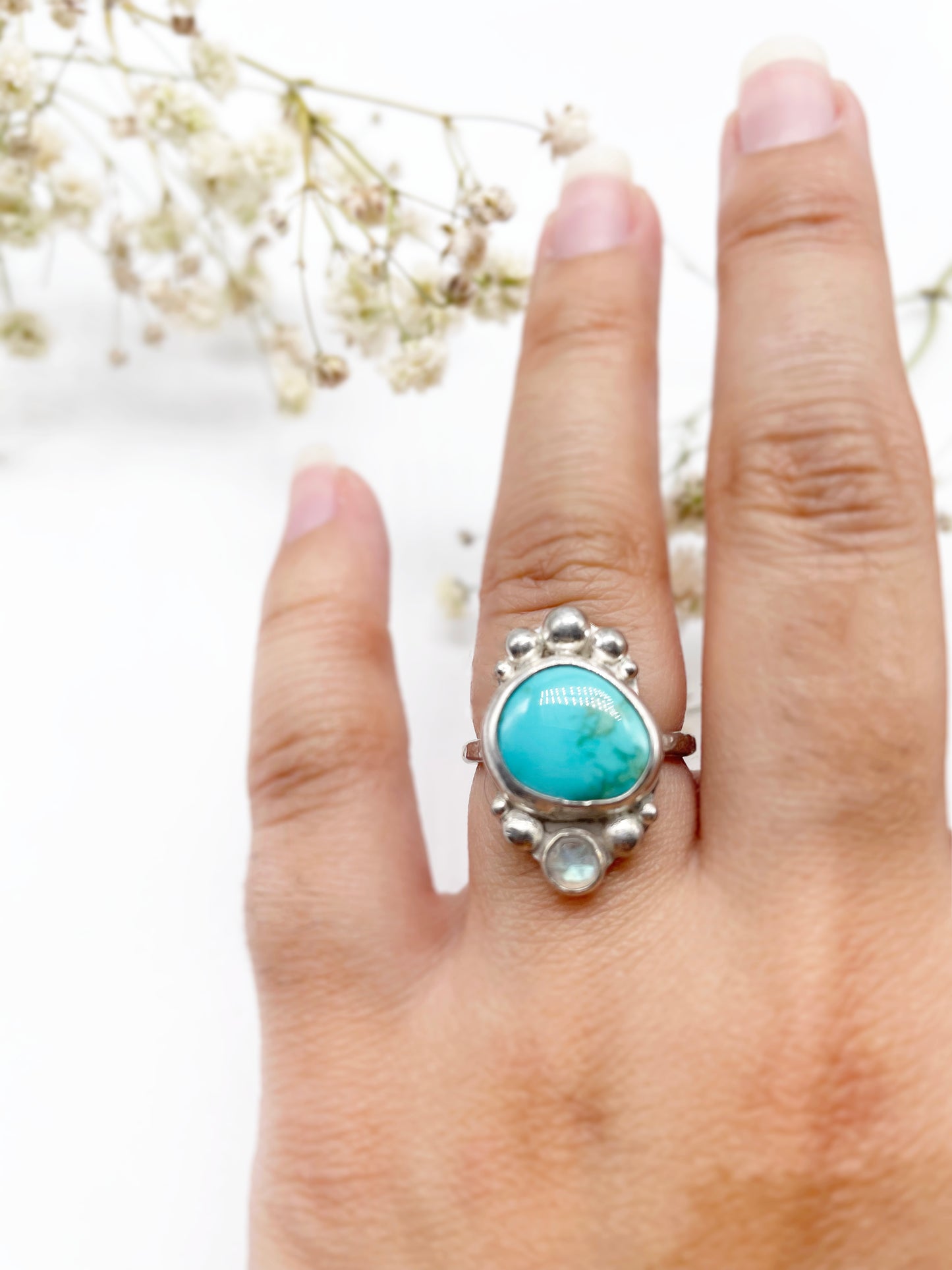 Oasis Ring • Turquoise + Labradorite + Sterling Silver • Choose Your Size