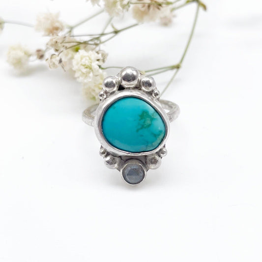 Oasis Ring • Turquoise + Labradorite + Sterling Silver • Choose Your Size