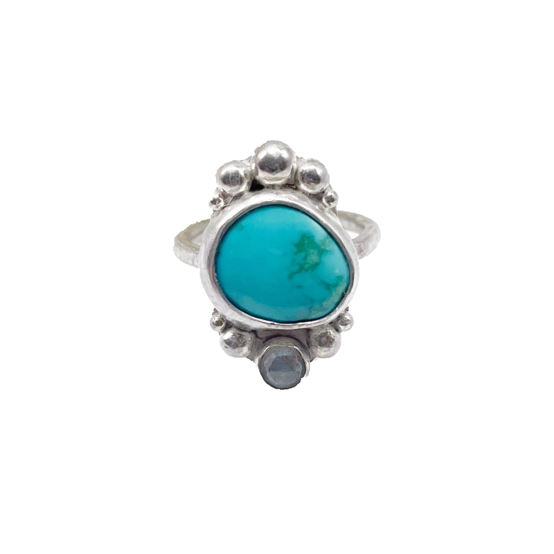 Oasis Ring • Turquoise + Labradorite + Sterling Silver • Choose Your Size