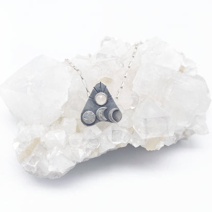 Planchette Necklace • Quartz + Sterling Silver • 16"