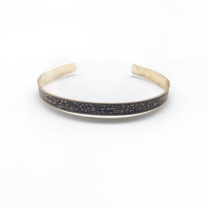 Bloom Patina Cuff | Gold Brass