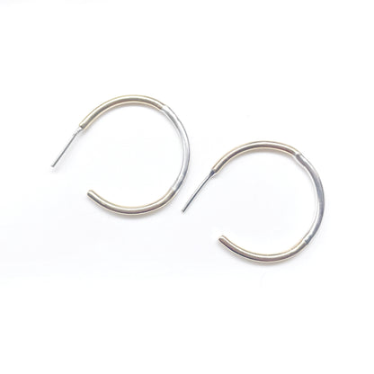 Sterling & Brass Mixed Metal Hoop Earrings | Sterling Silver + Gold Brass