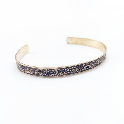 Bloom Patina Cuff | Gold Brass