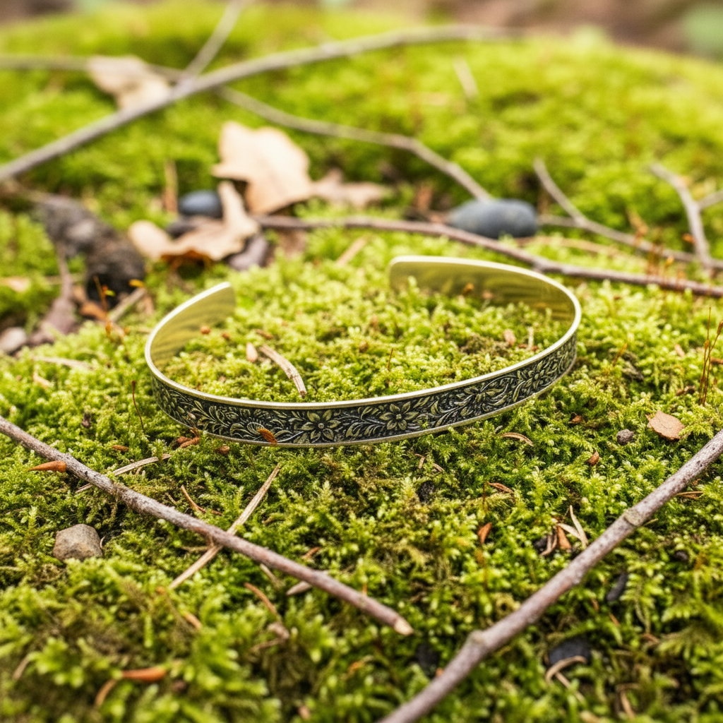 Bloom Patina Cuff | Gold Brass