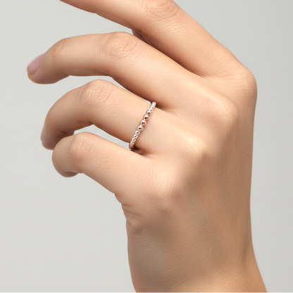 Silver Mixed Metal Dot Ring | Sterling Silver + 14K Gold-filled | Made to Size