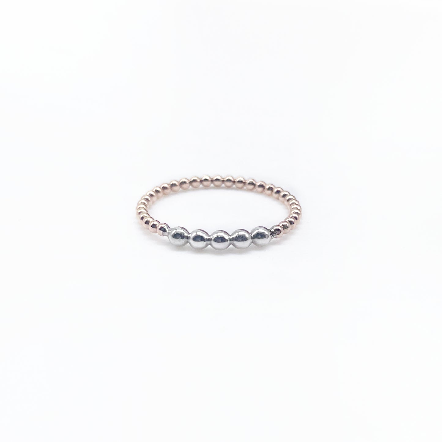 Gold Mixed Metal Dot Ring | 14K Gold-filled + Sterling Silver | Made to Size