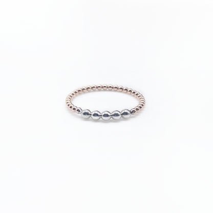 Gold Mixed Metal Dot Ring | 14K Gold-filled + Sterling Silver | Made to Size