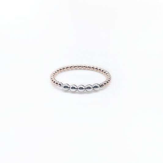 Gold Mixed Metal Dot Ring | 14K Gold-filled + Sterling Silver | Made to Size