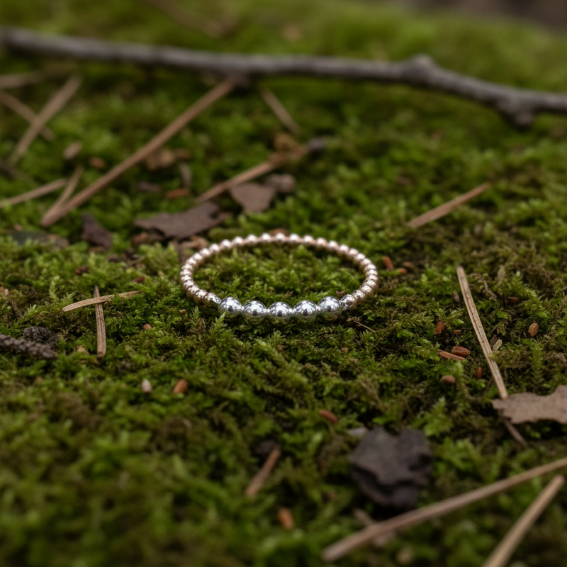 Gold Mixed Metal Dot Ring | 14K Gold-filled + Sterling Silver | Made to Size