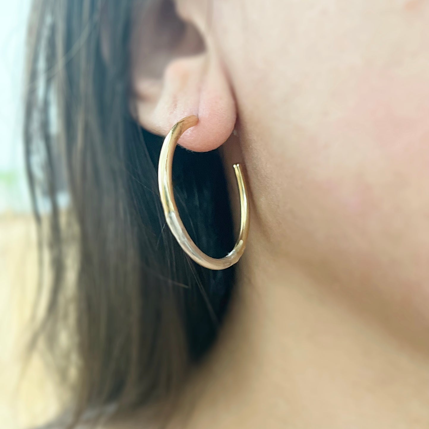 Sterling & Brass Mixed Metal Hoop Earrings | Sterling Silver + Gold Brass