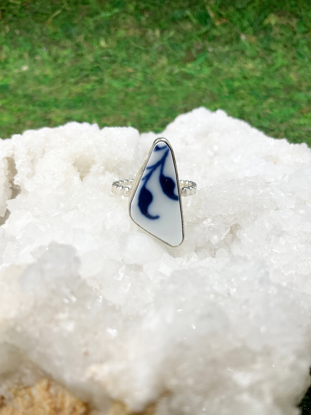 Ivy Ring: Vintage Plate + Sterling Silver • Size 7.5