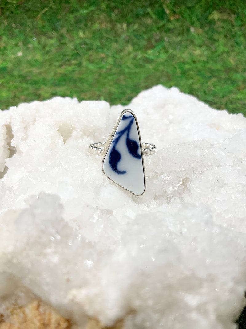 Ivy Ring: Vintage Plate + Sterling Silver • Size 7.5