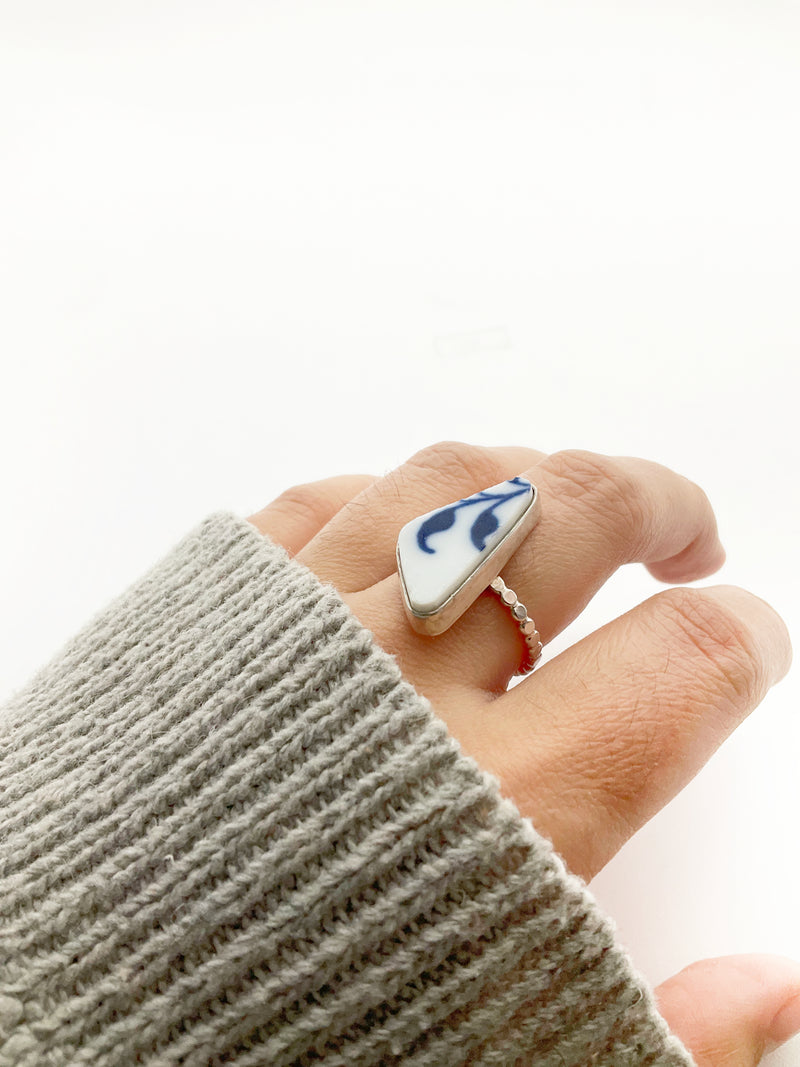 Ivy Ring: Vintage Plate + Sterling Silver • Size 7.5