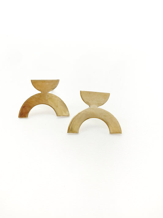 Geo Earrings: Brass + 14k Gold-Fill