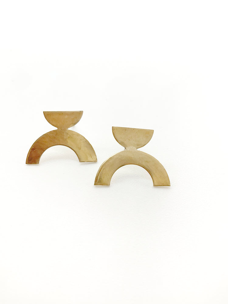 Geo Earrings: Brass + 14k Gold-Fill