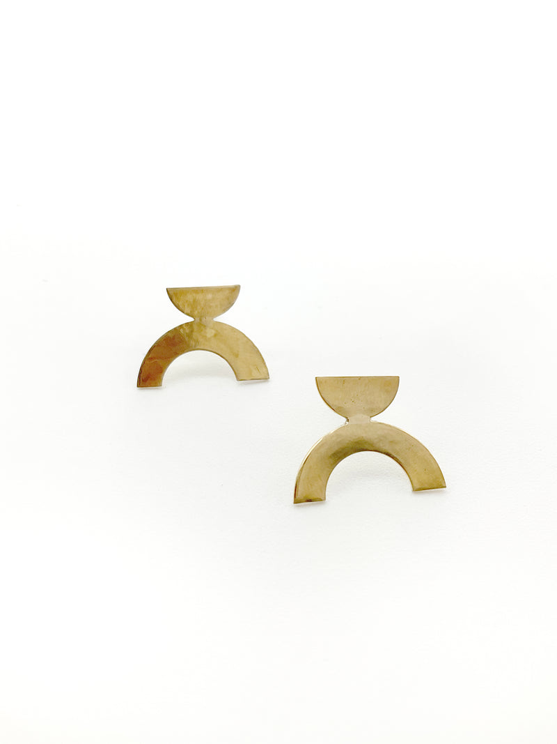 Geo Earrings: Brass + 14k Gold-Fill